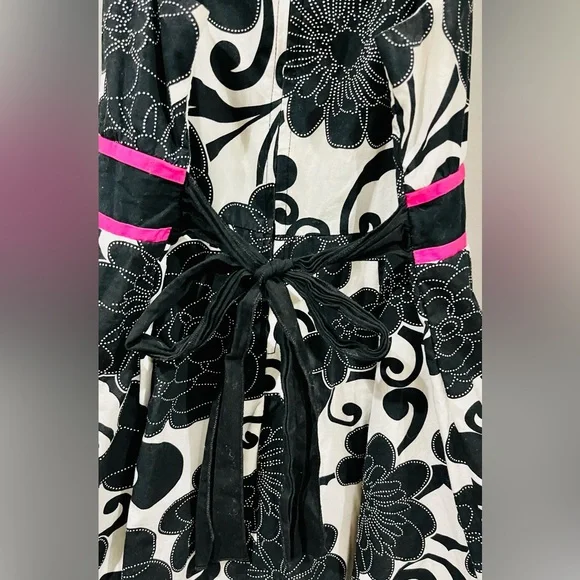 Girls “Disorderly Kids” Black & White Floral Dress With Hot Pink Accents - Picture 8 of 10